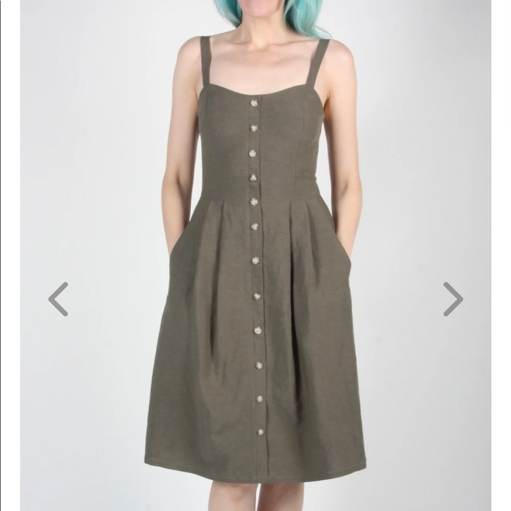EUC Birds of North America size 4 Pluvier Dress in olive green